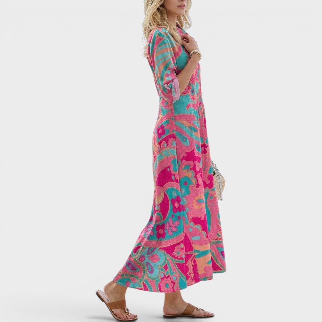 Vivian | Floral Print Midi Dress