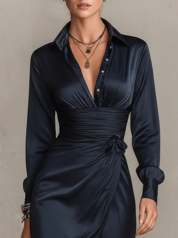 Marielle™ | Silk Mini Dress with Bow Detail