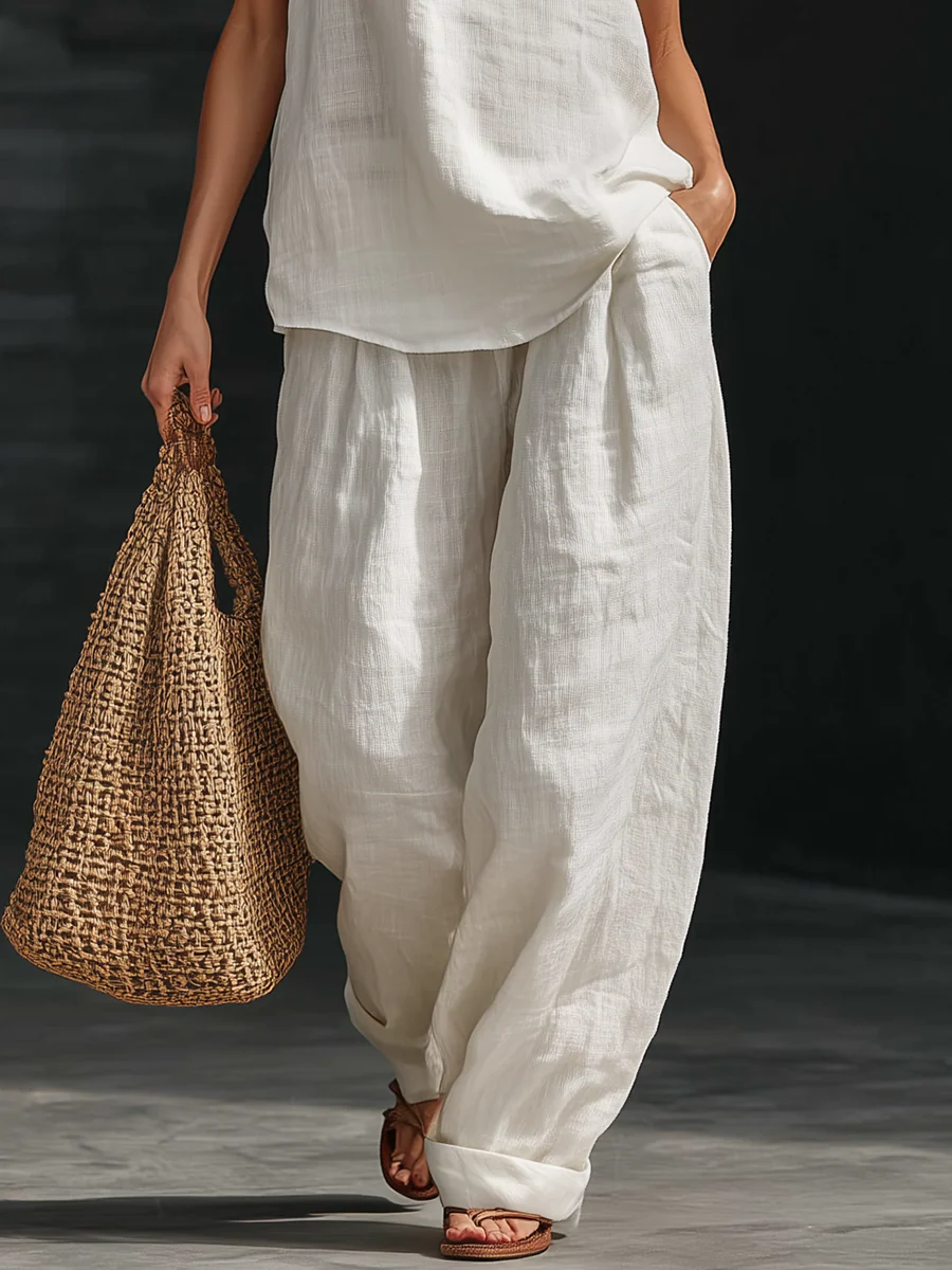 Zoë™ || Sleeveless set with wide-leg trousers