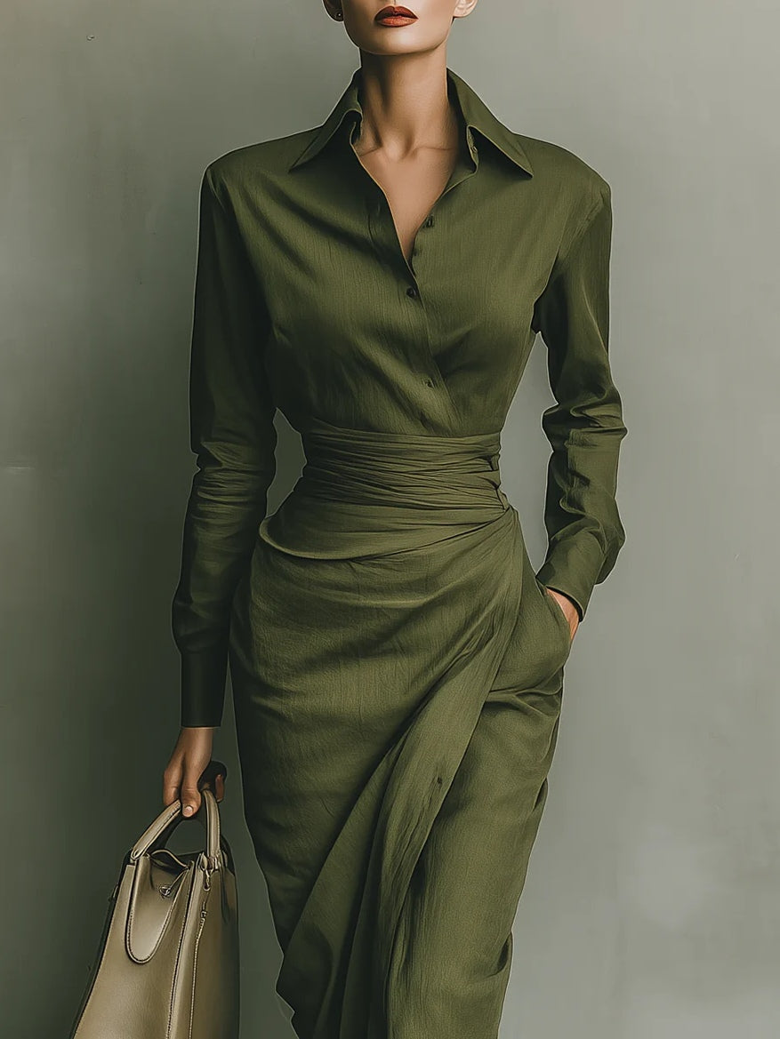 Noëlle™ | Maxi Dress in Olive Green