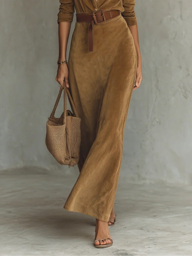 Juline™ | Suèdelook Maxi Ruha Reverssel