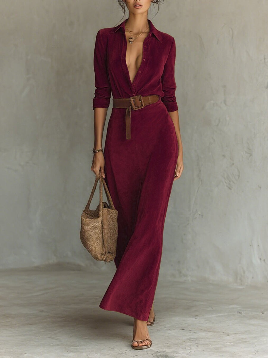 Juline™ | Suèdelook Maxi Ruha Reverssel