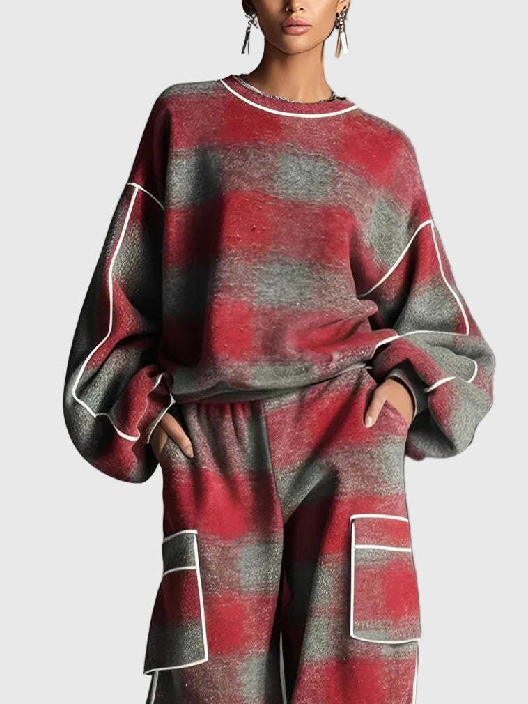 Louise - Gingham, colour block, two-piece set