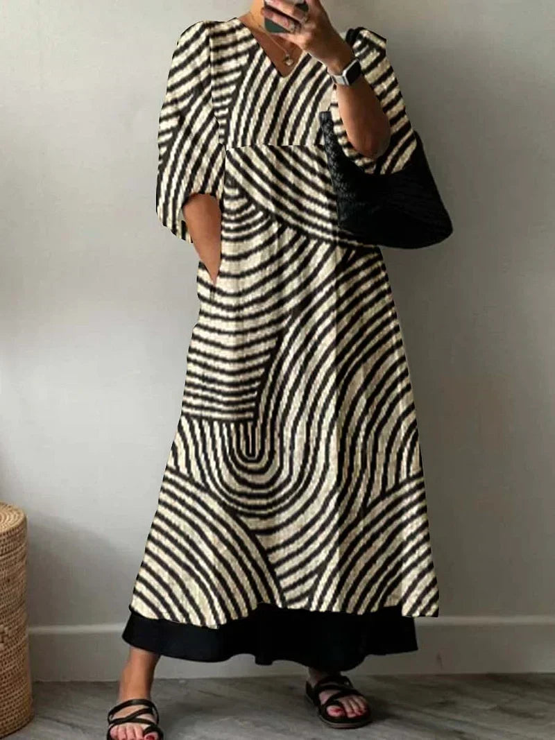 Karoline Patterned Dress - Elegance and Style