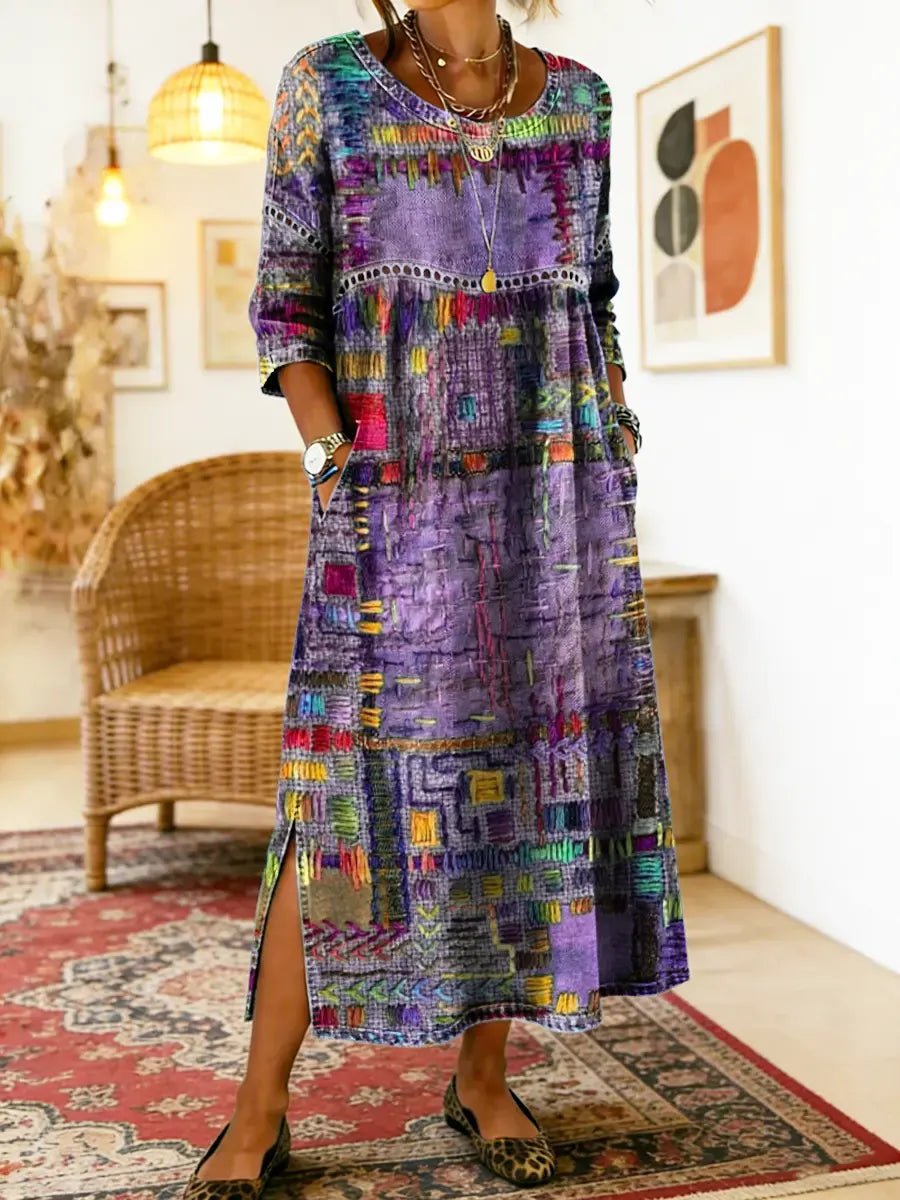 Manuela | Patchwork Ethnikai Denim Ruha