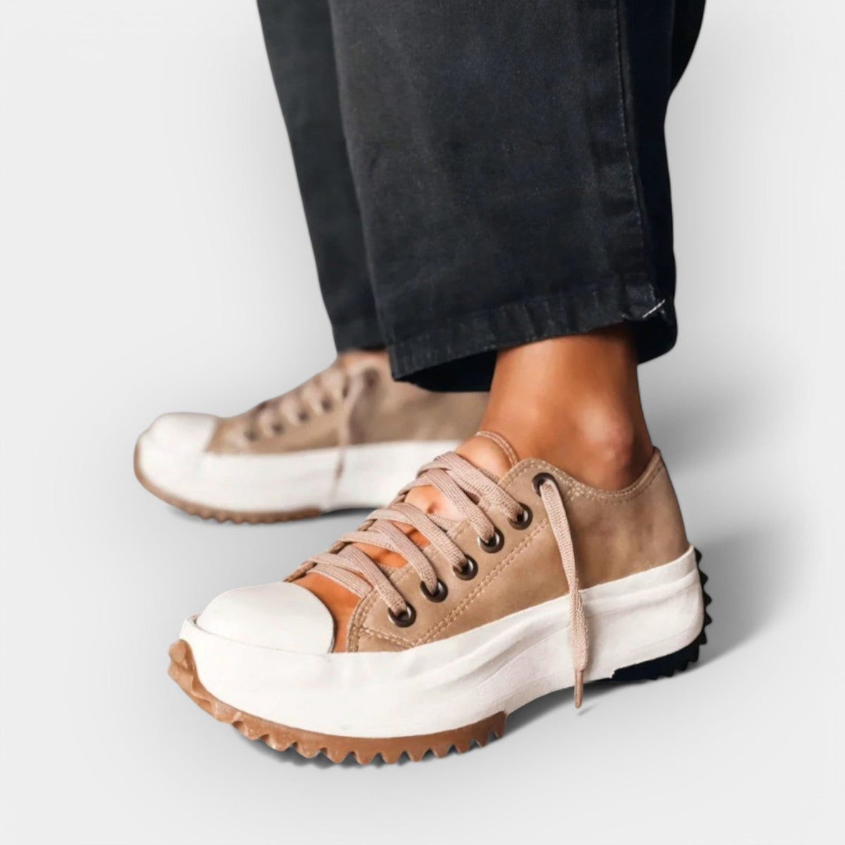 Modern sport shoes with thick soles