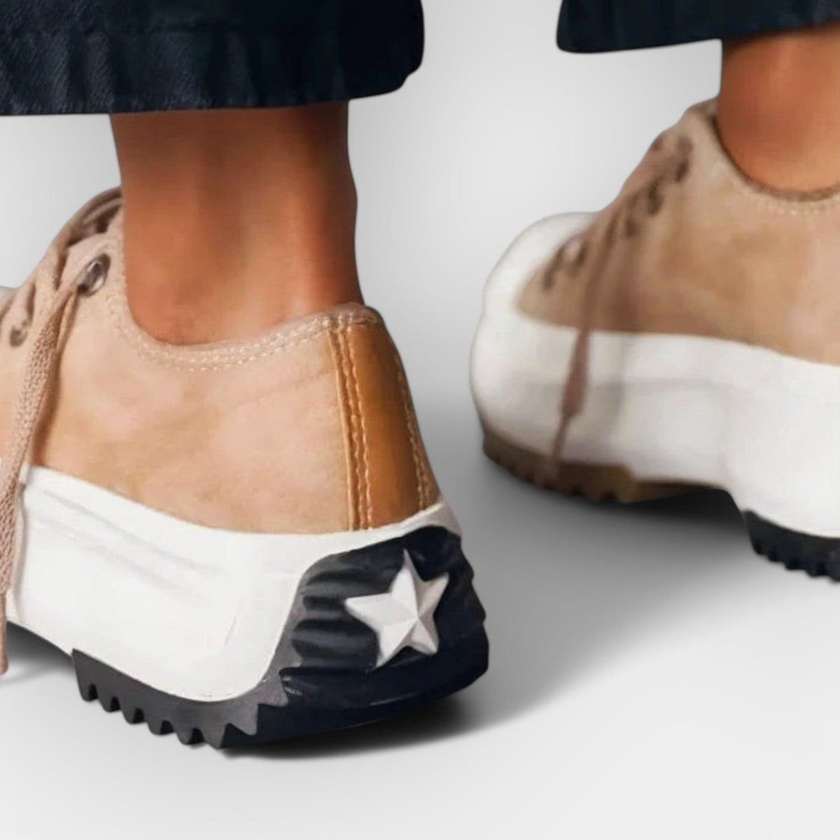 Modern sport shoes with thick soles