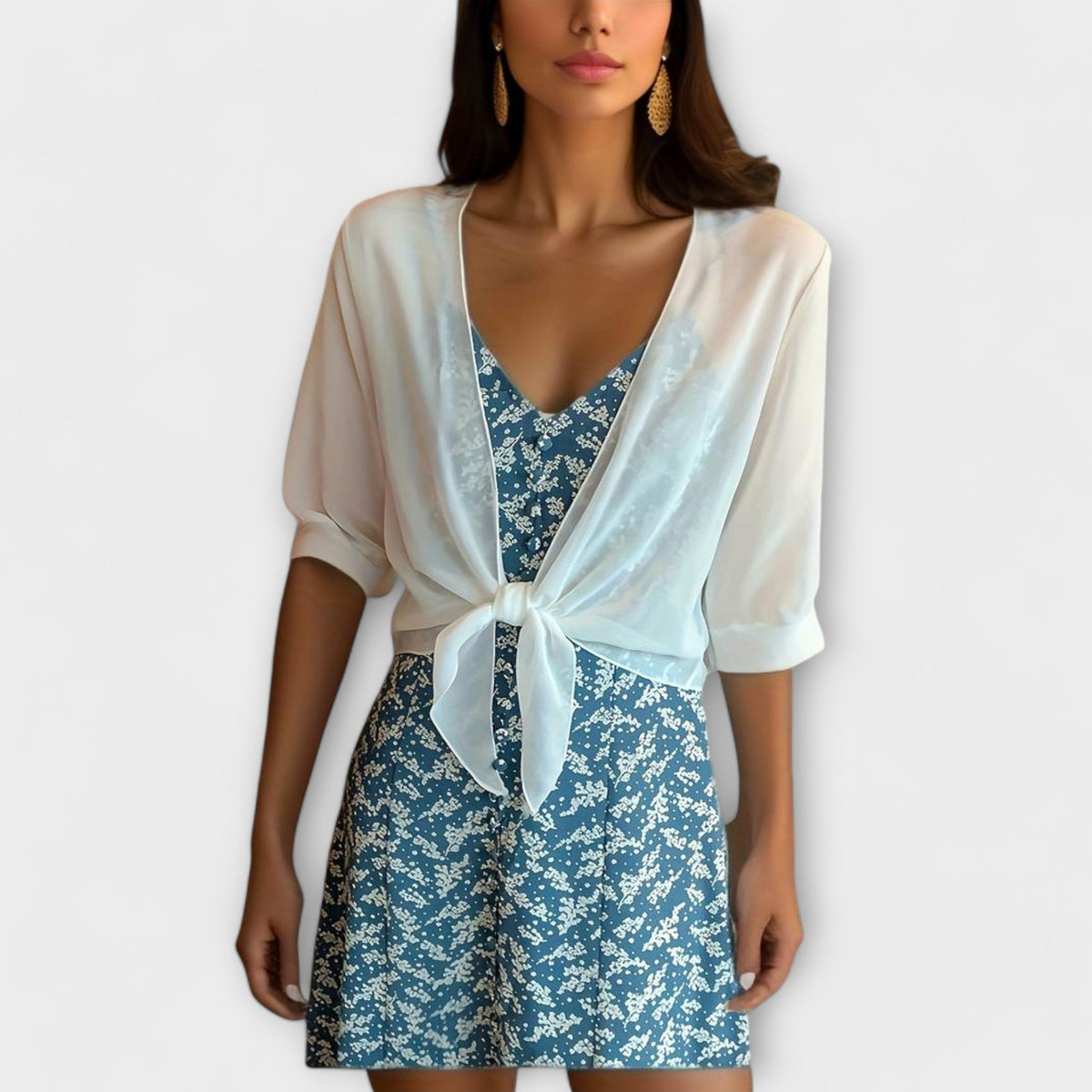 Olivia - Blouse with open front panel