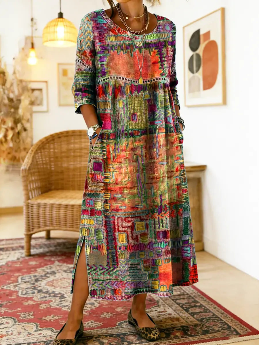 Manuela | Patchwork Ethnikai Denim Ruha