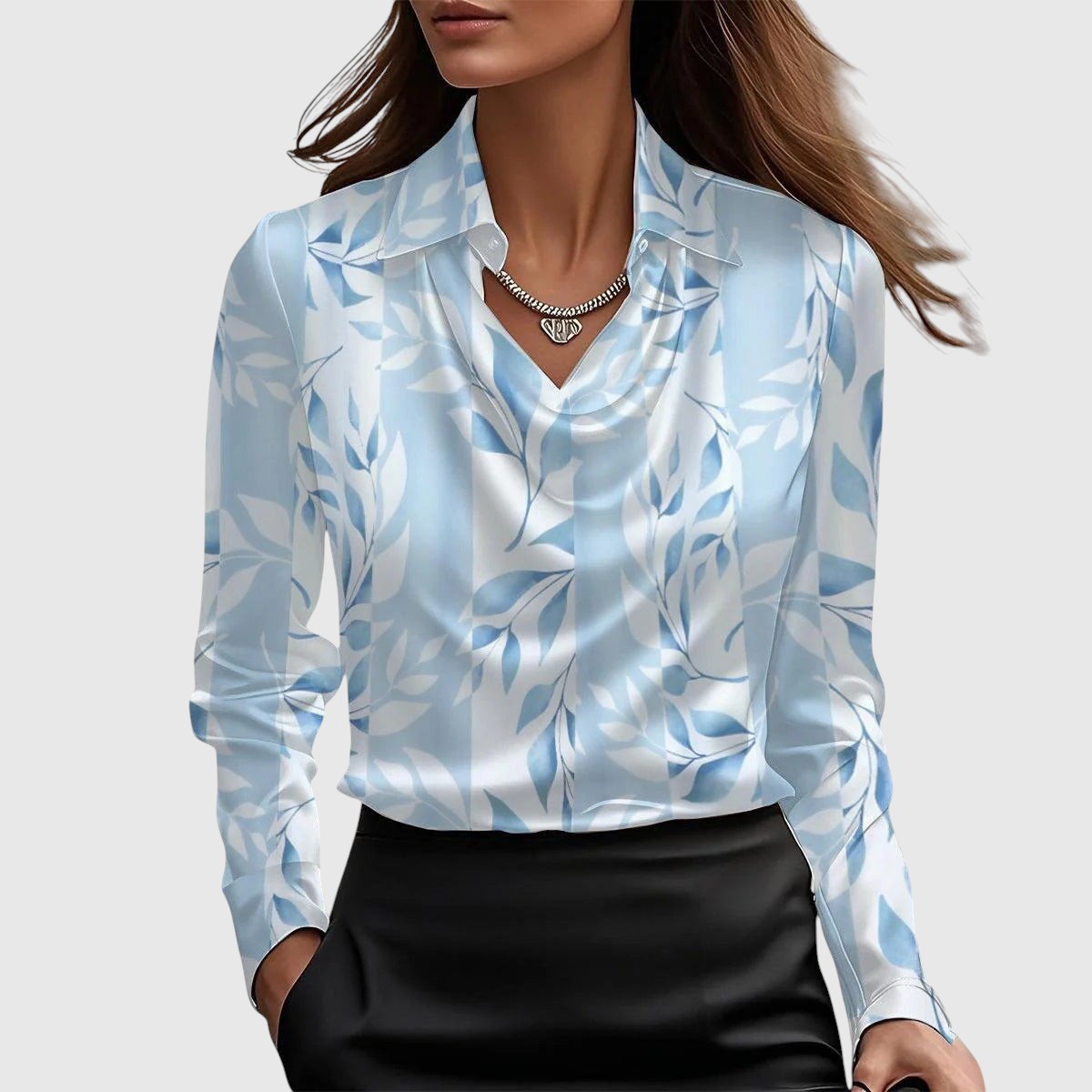 Adela – Elegant silk-effect blouse