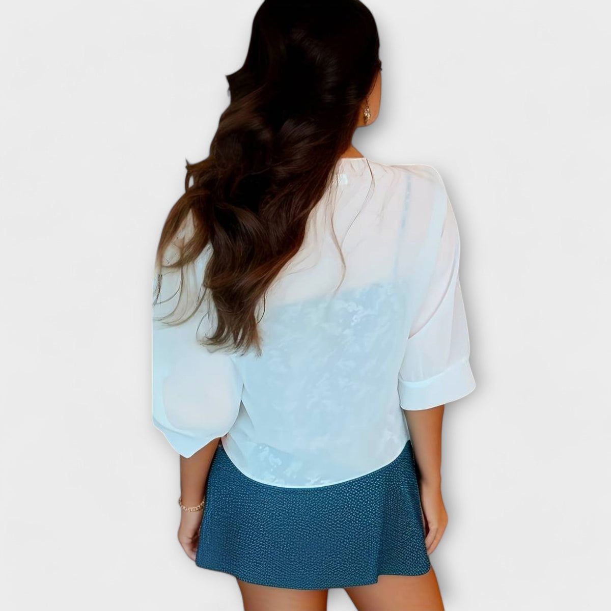 Olivia - Blouse with open front panel