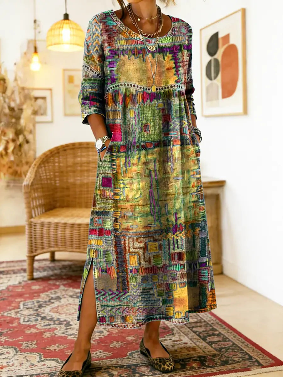 Manuela | Patchwork Ethnikai Denim Ruha