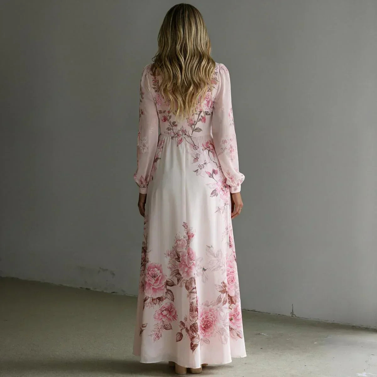 Rachel | Romantic Floral Print Maxi Dress