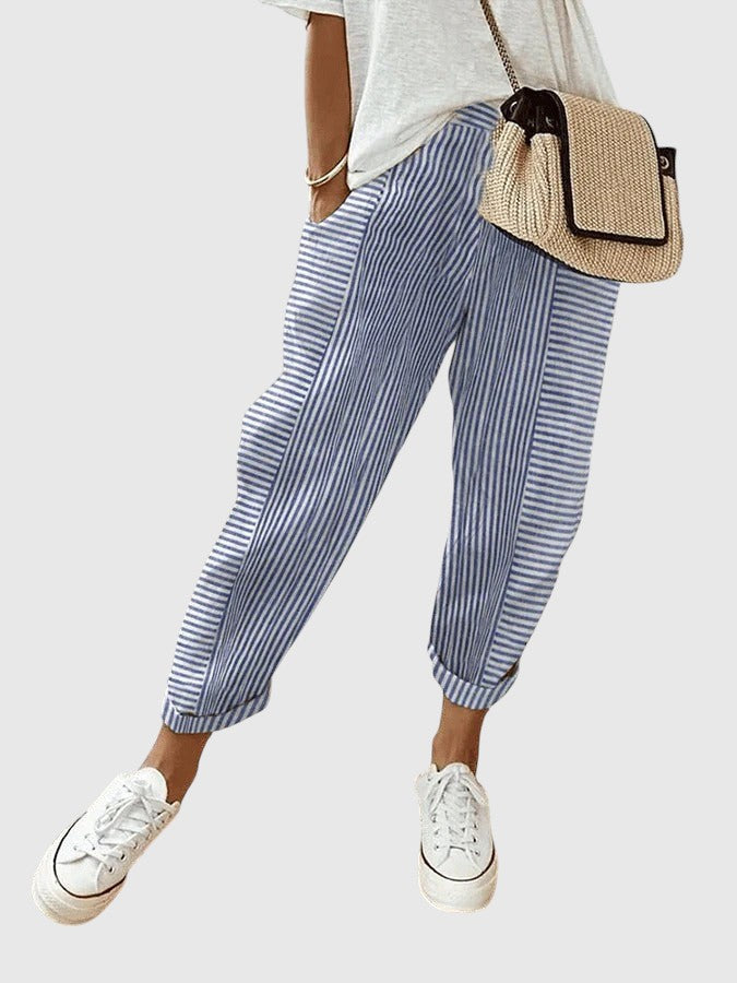 Nina - Elegant striped trousers