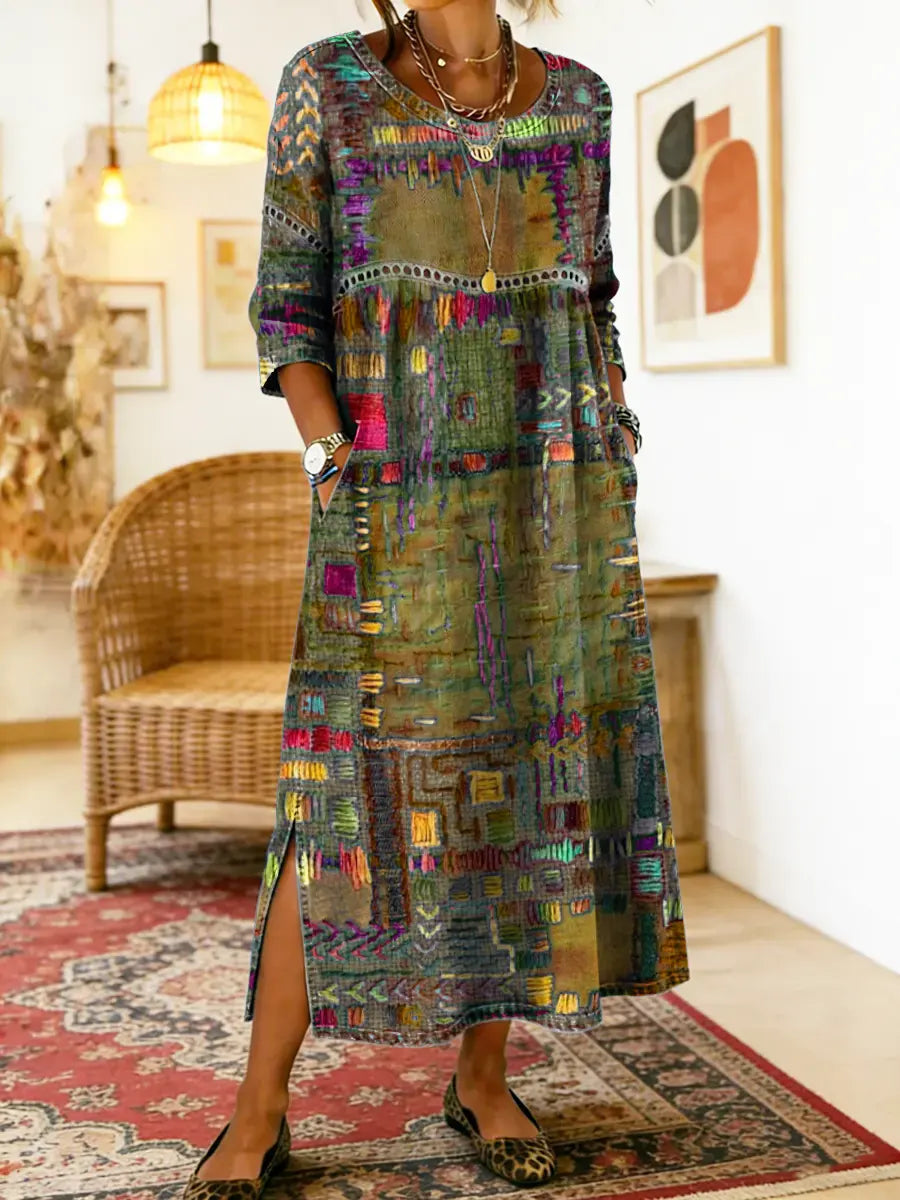 Manuela | Patchwork Ethnikai Denim Ruha