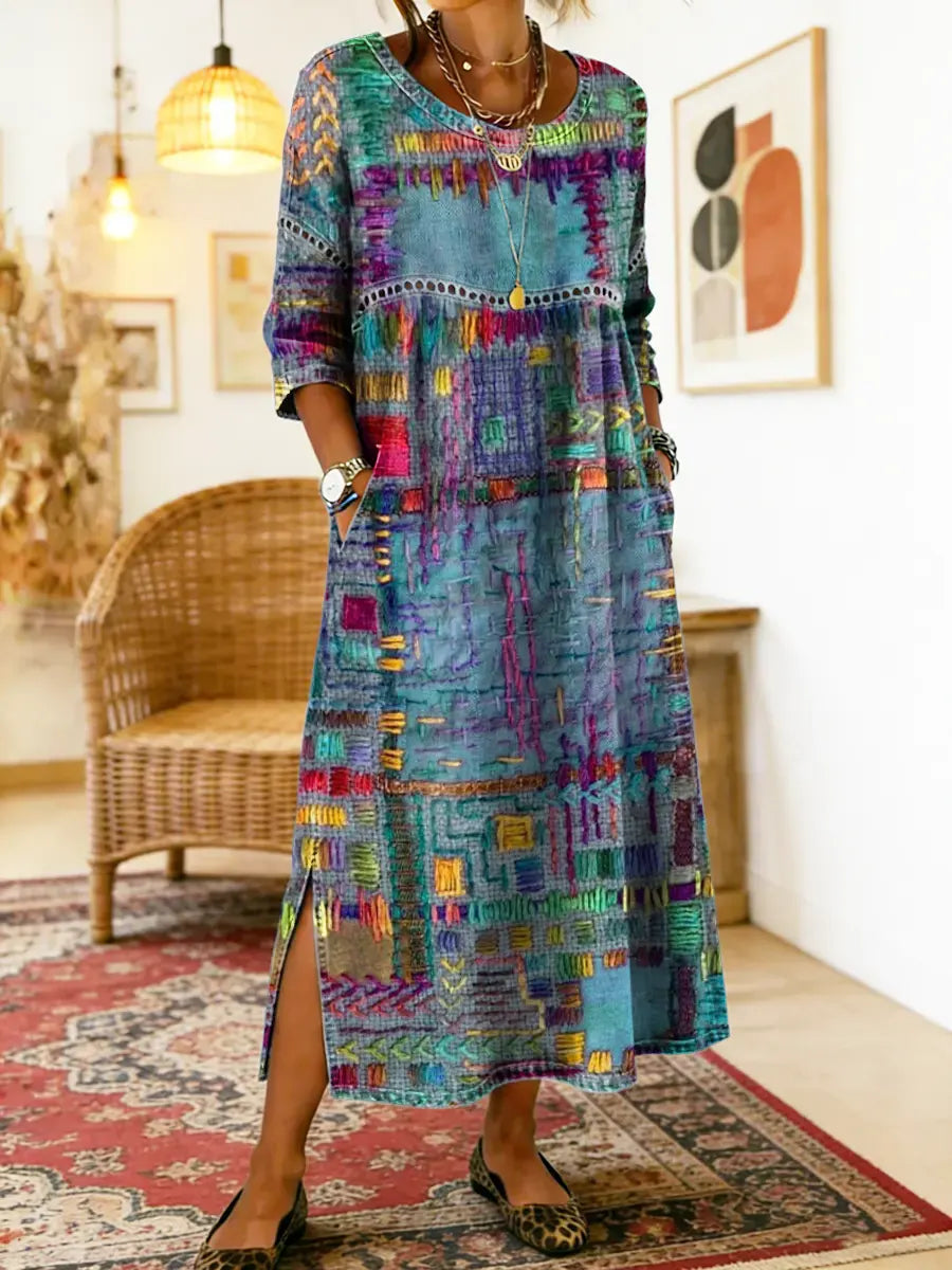 Manuela | Patchwork Ethnikai Denim Ruha