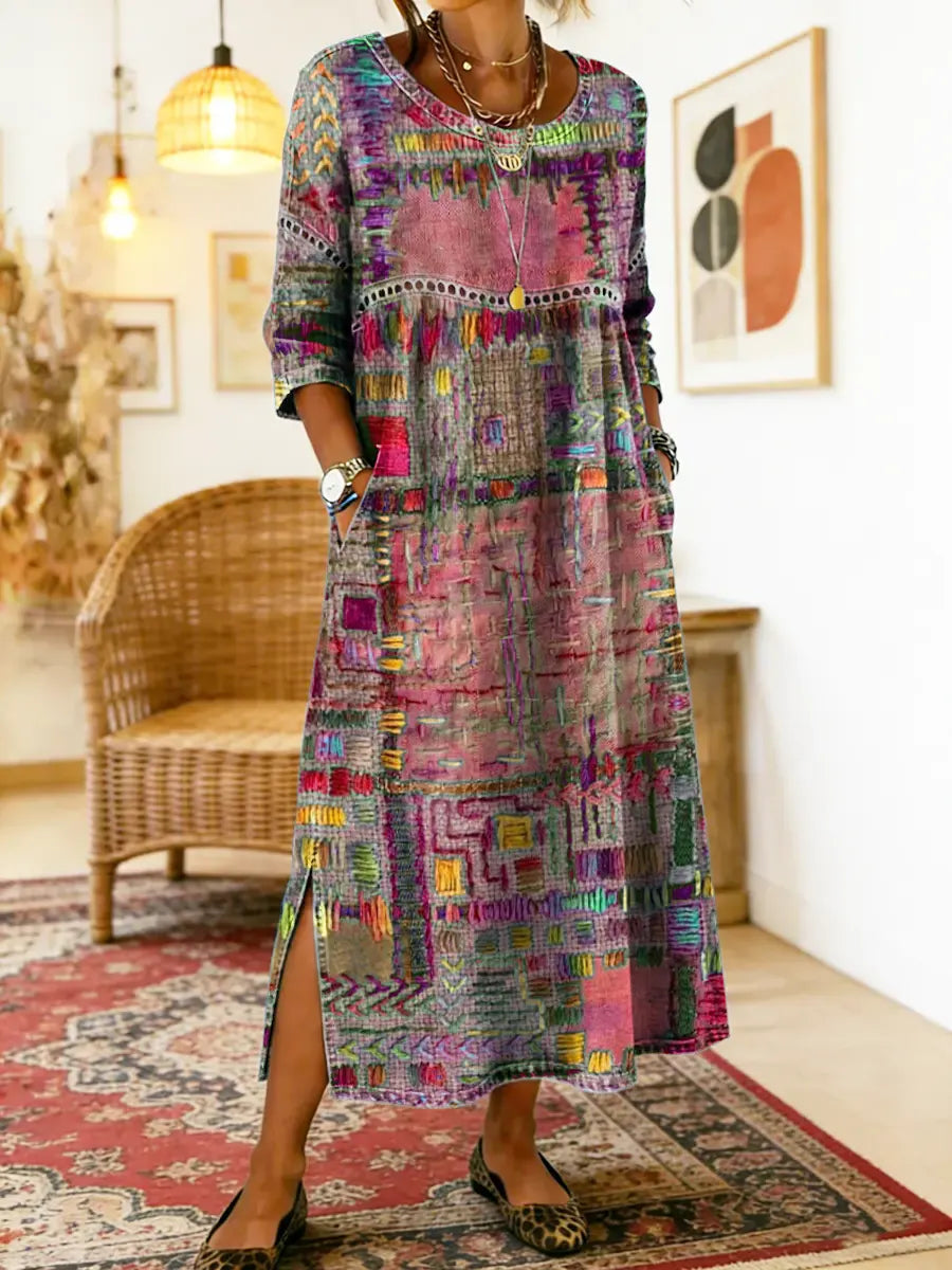 Manuela | Patchwork Ethnikai Denim Ruha