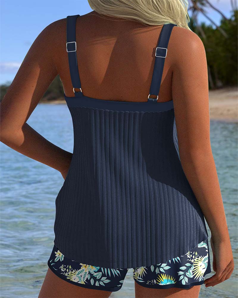 Laluna® | Csíkos Tankini Két Részes Strandnadrággal