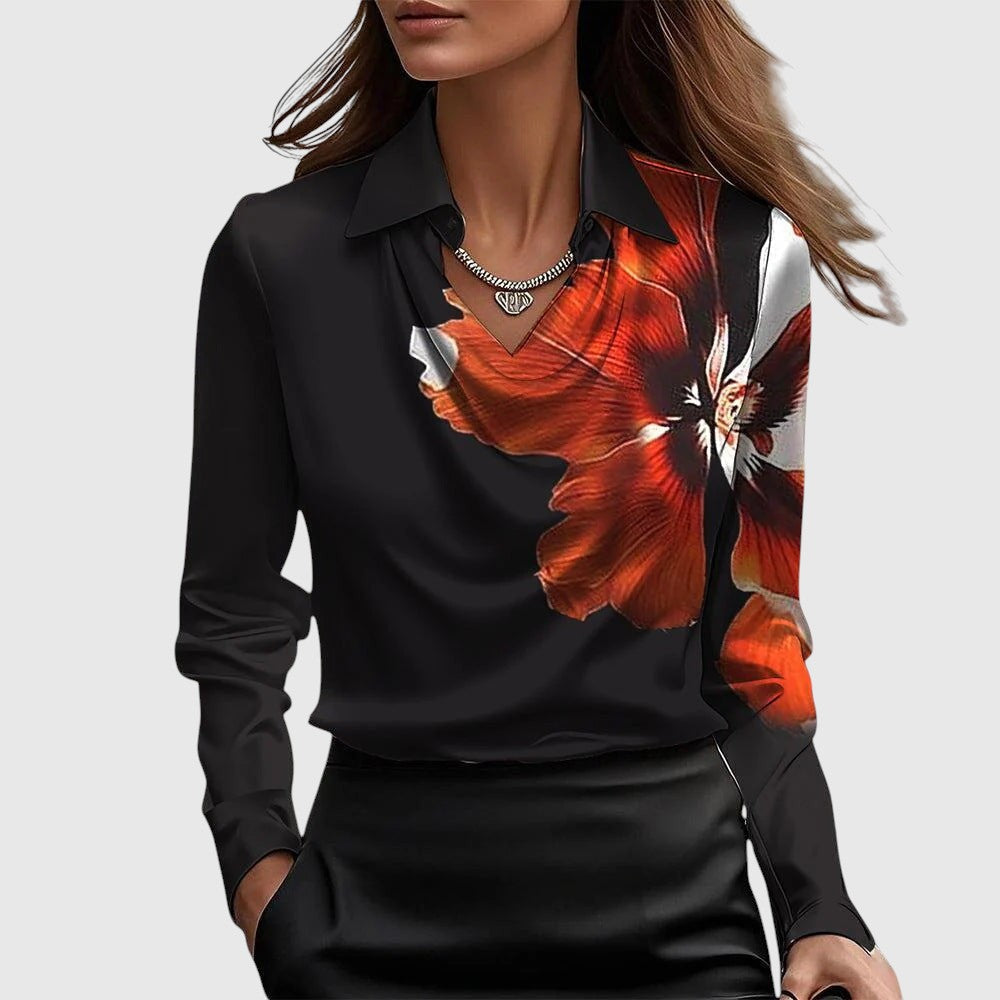 Adela – Elegant silk-effect blouse