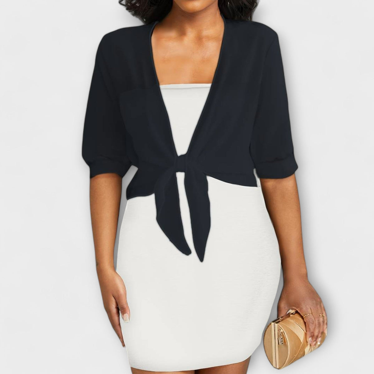 Olivia - Blouse with open front panel