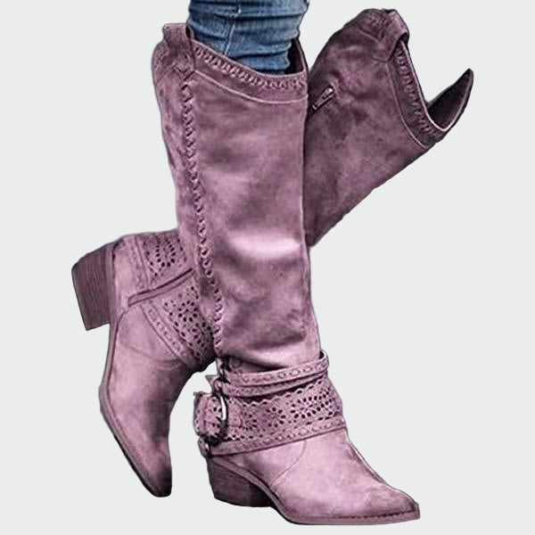 Retro bőr cowboy csizmák