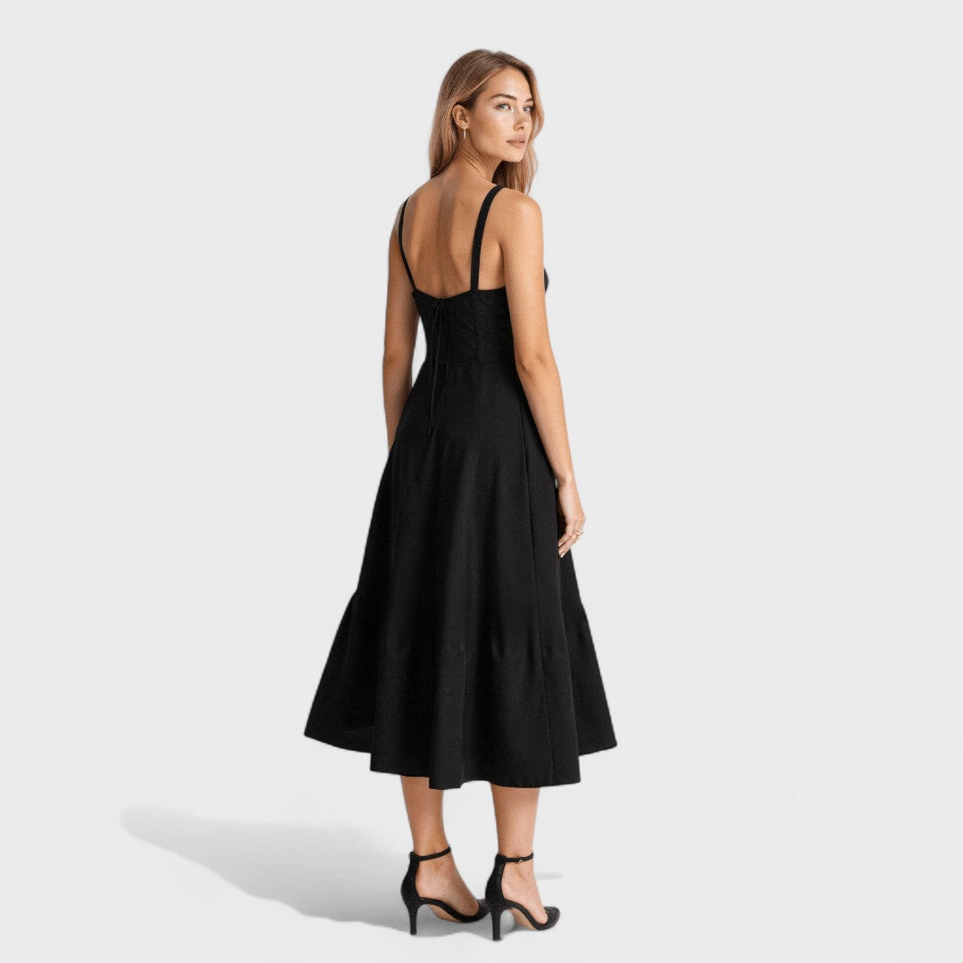 Kiana – Lace-Up Midi Dress