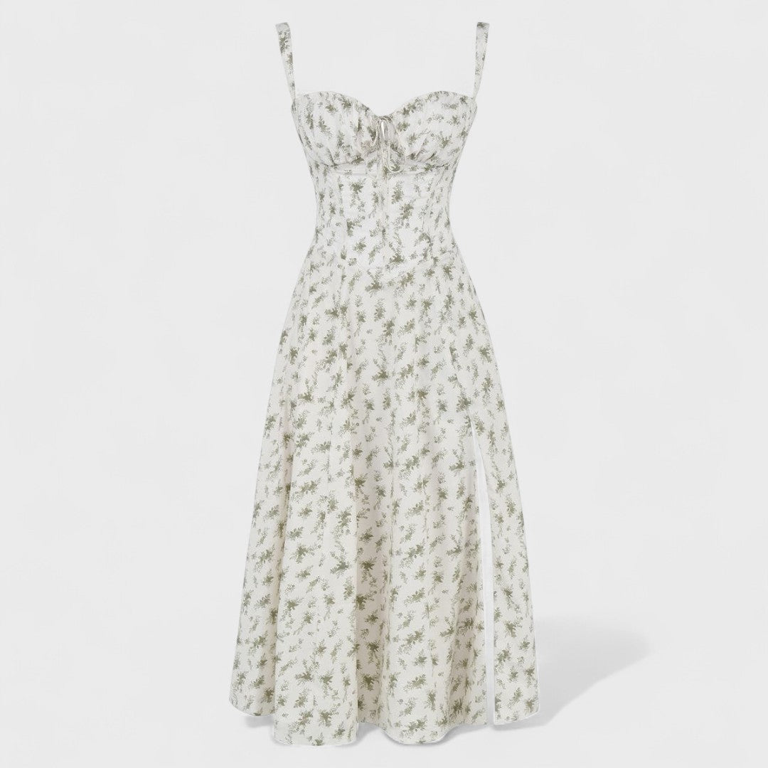 Kiana – Lace-Up Midi Dress