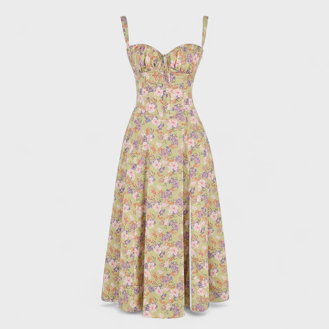 Kiana – Lace-Up Midi Dress