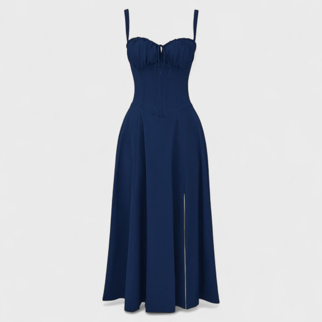 Kiana – Lace-Up Midi Dress