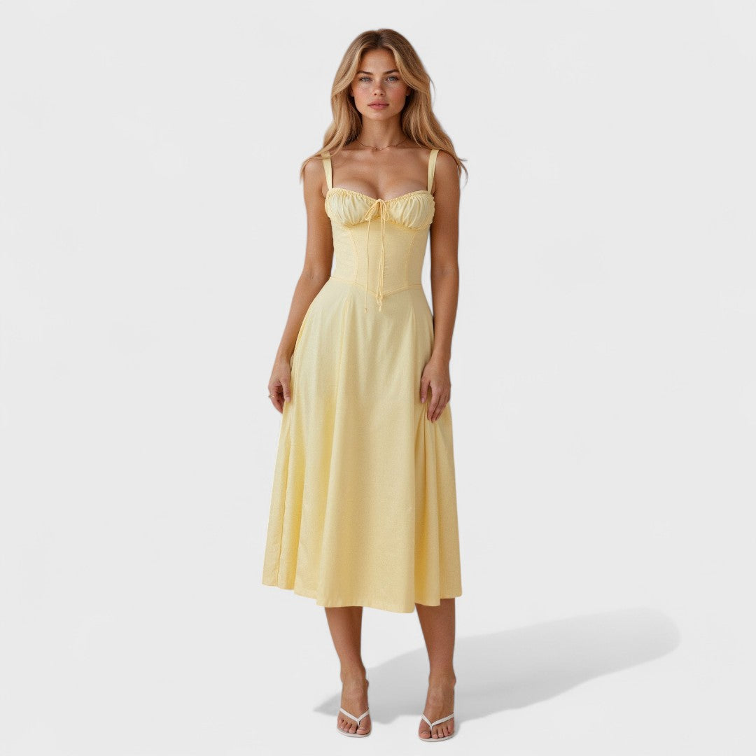 Kiana – Lace-Up Midi Dress