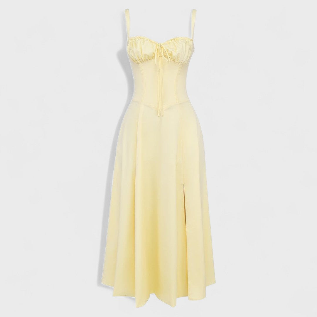 Kiana – Lace-Up Midi Dress