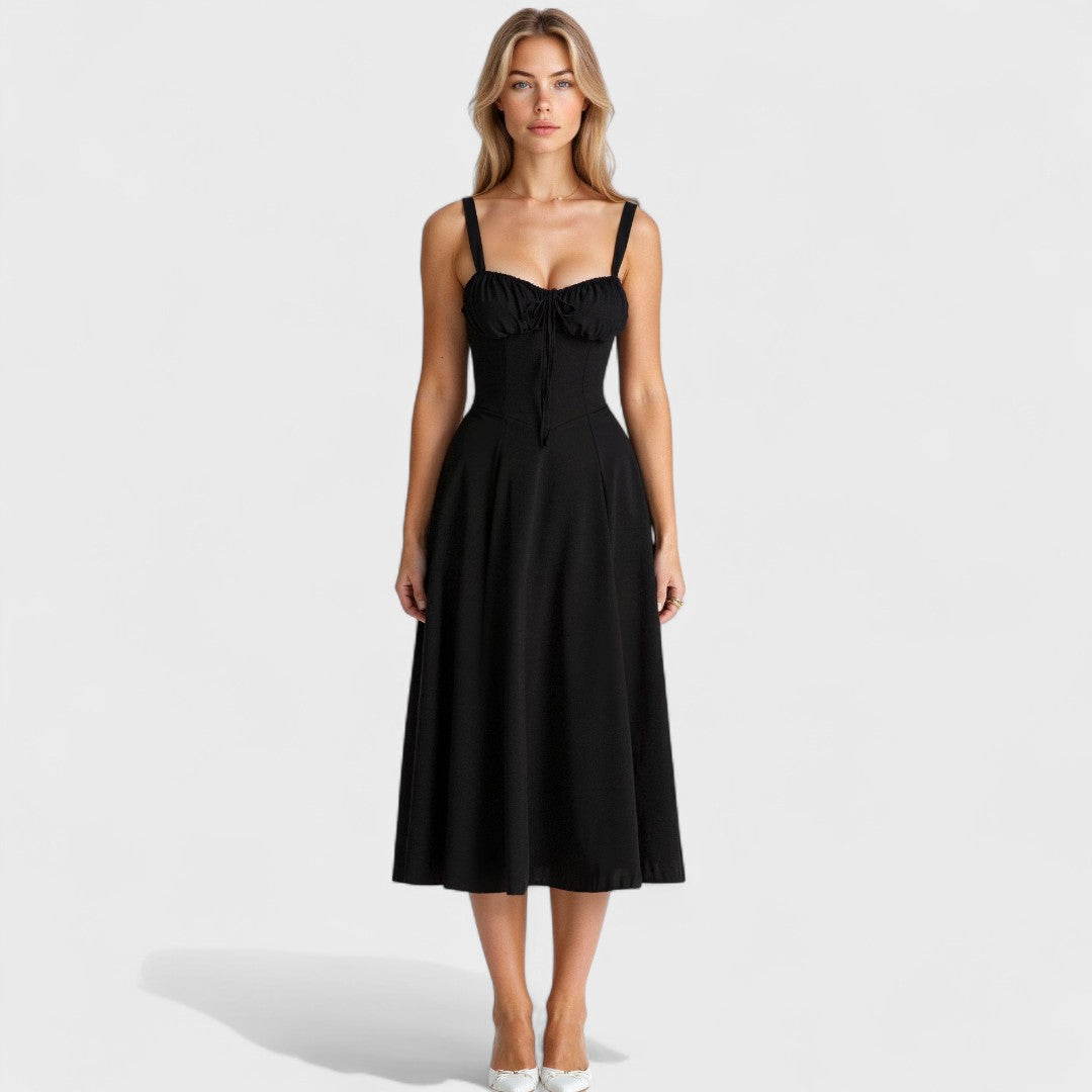 Kiana – Lace-Up Midi Dress