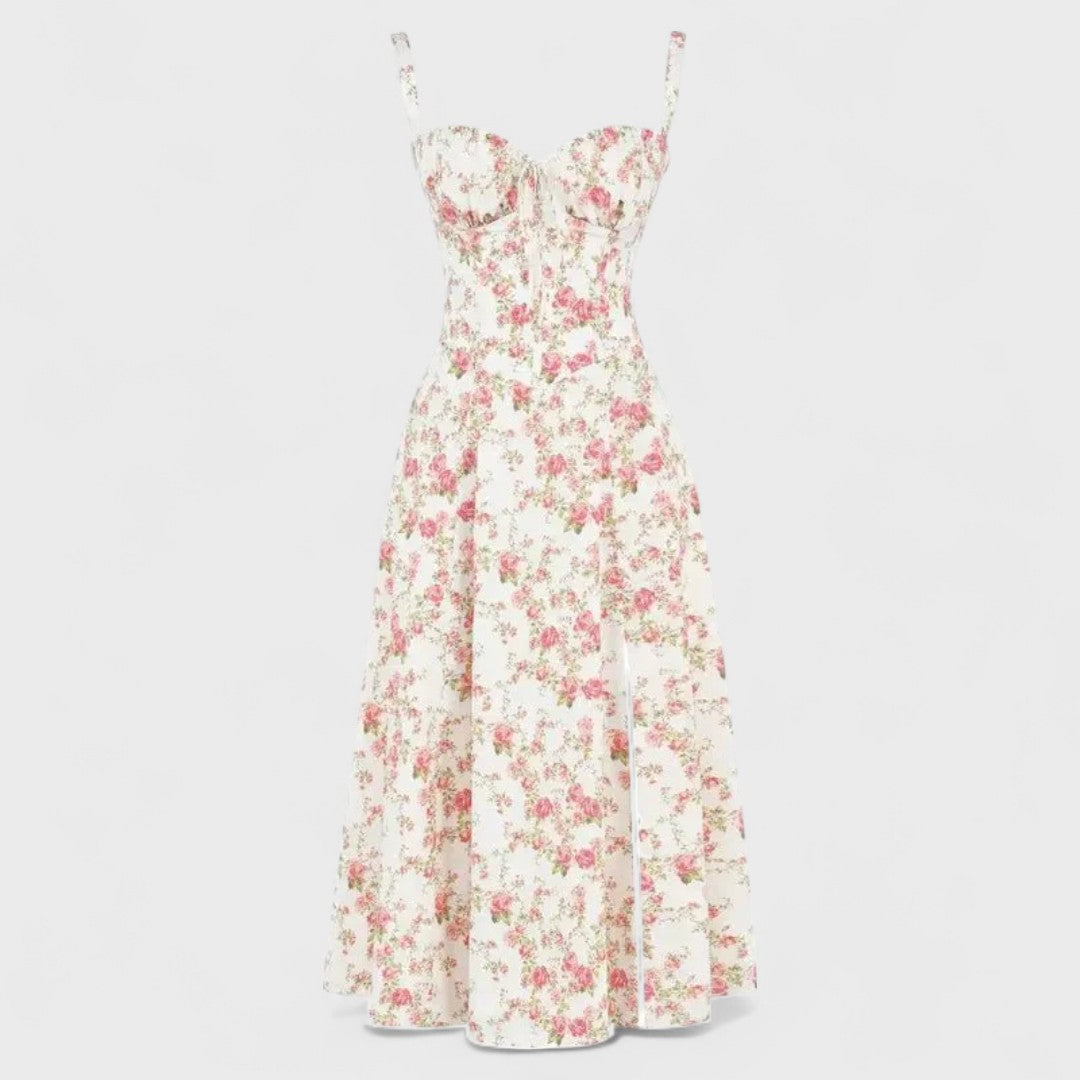 Kiana – Lace-Up Midi Dress