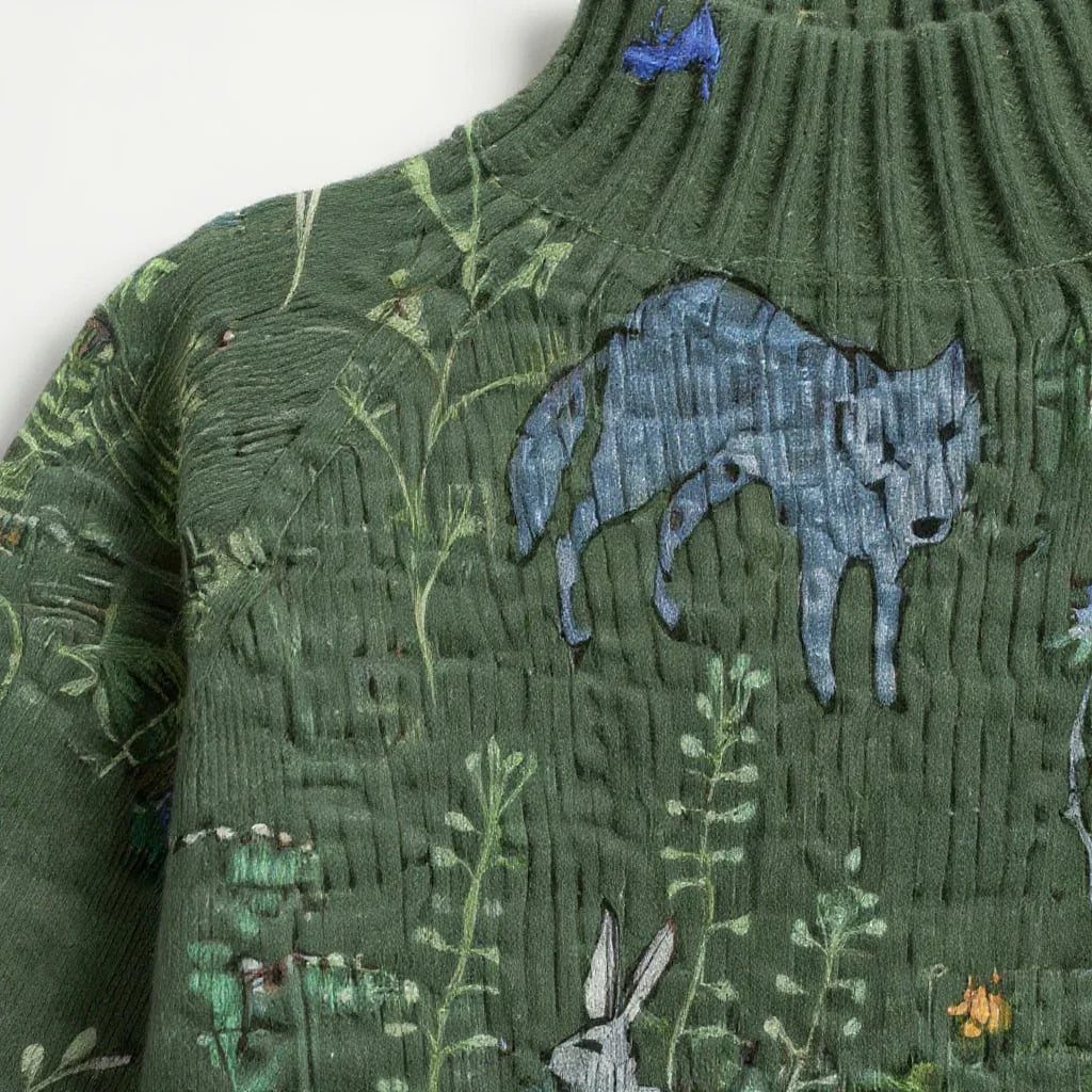 HANA - Comfortable, patterned knit sweater inspired by the forest