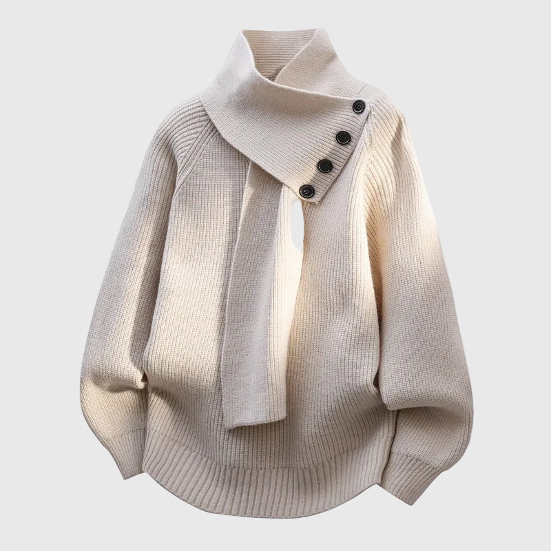 Arielle - Comfortable Shawl Neck Jumper